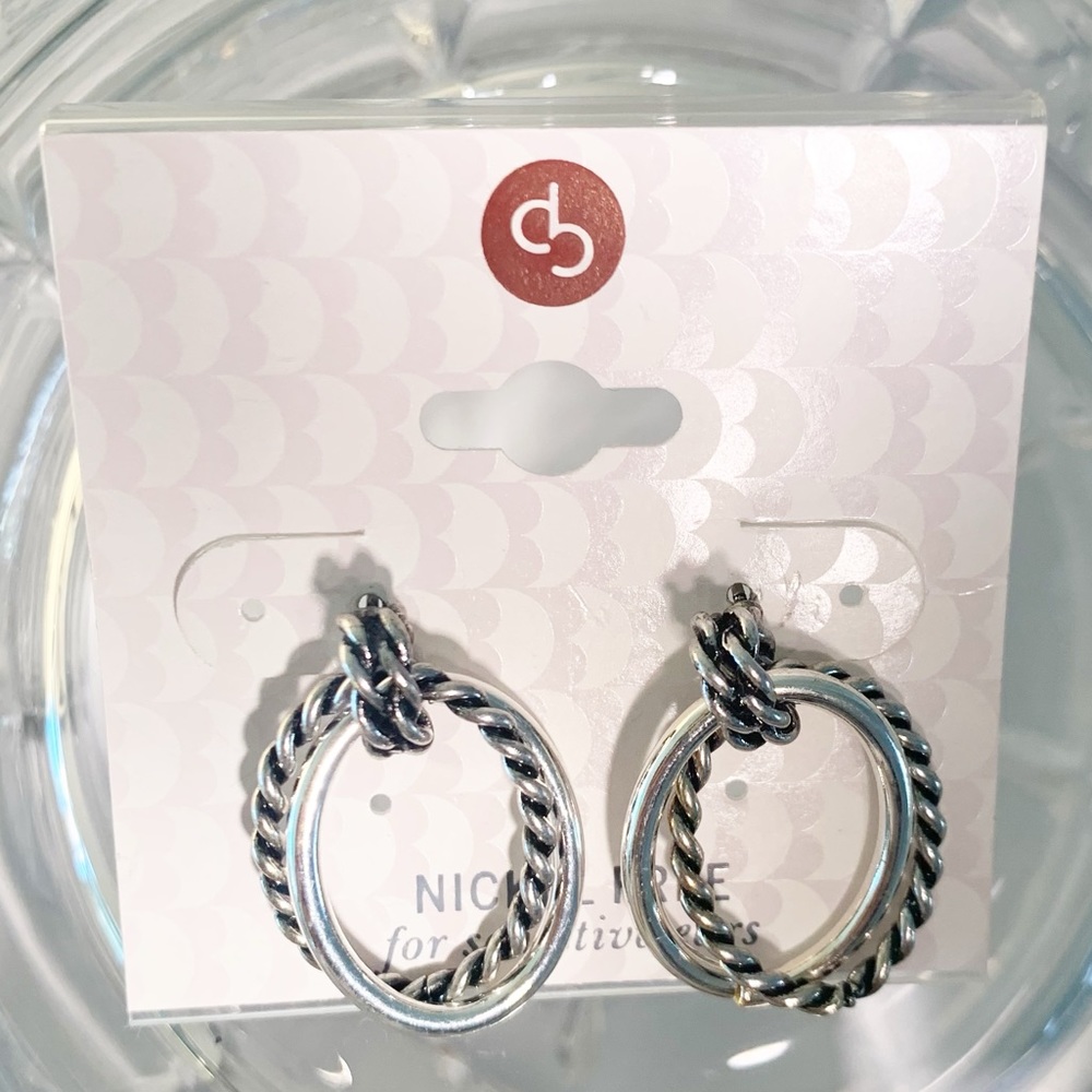 Silver Double Oval Sensitive Ears, Nickle Free Earrings